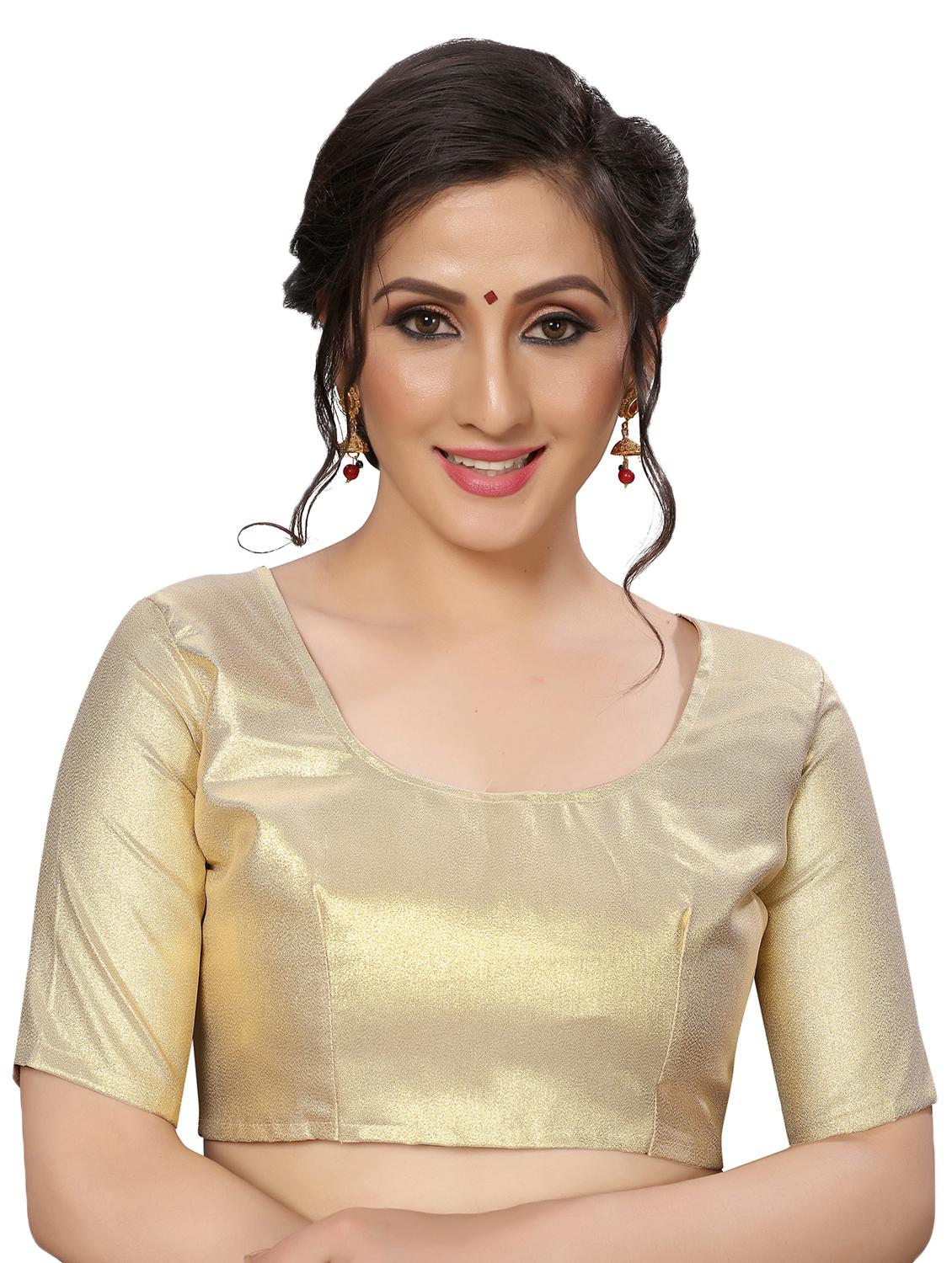 foil printed saree with blouse - 16204189 - Zoom Image - 3