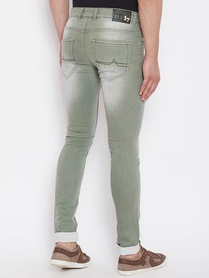 green denim heavy washed jeans - 16208082 - Standard Image - 3