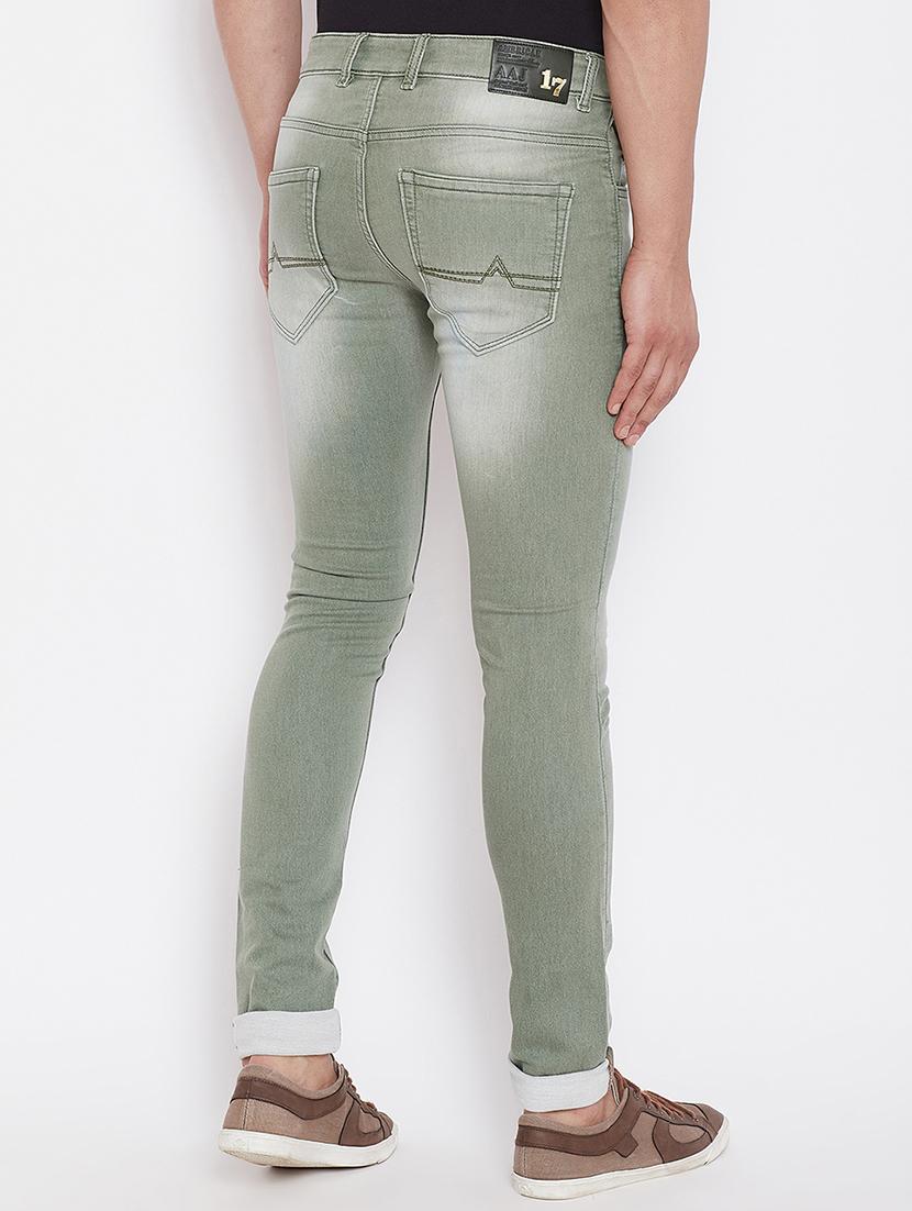 green denim heavy washed jeans - 16208082 - Zoom Image - 3