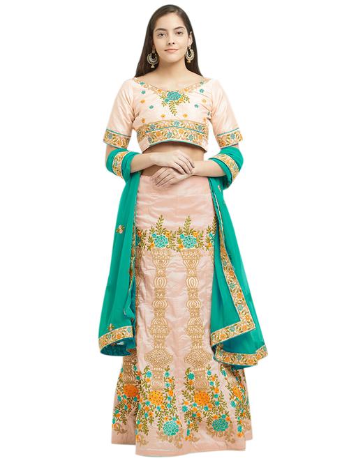 embroidered a-line lehenga - 16208150 - Standard Image - 1