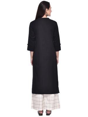solid high slit kurta - 16208405 - Standard Image - 3