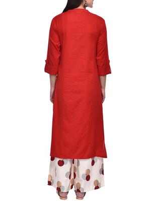 solid straight kurta - 16208407 - Standard Image - 3