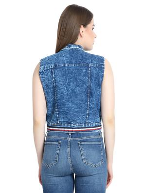 tape detail denim jacket - 16208422 - Standard Image - 3