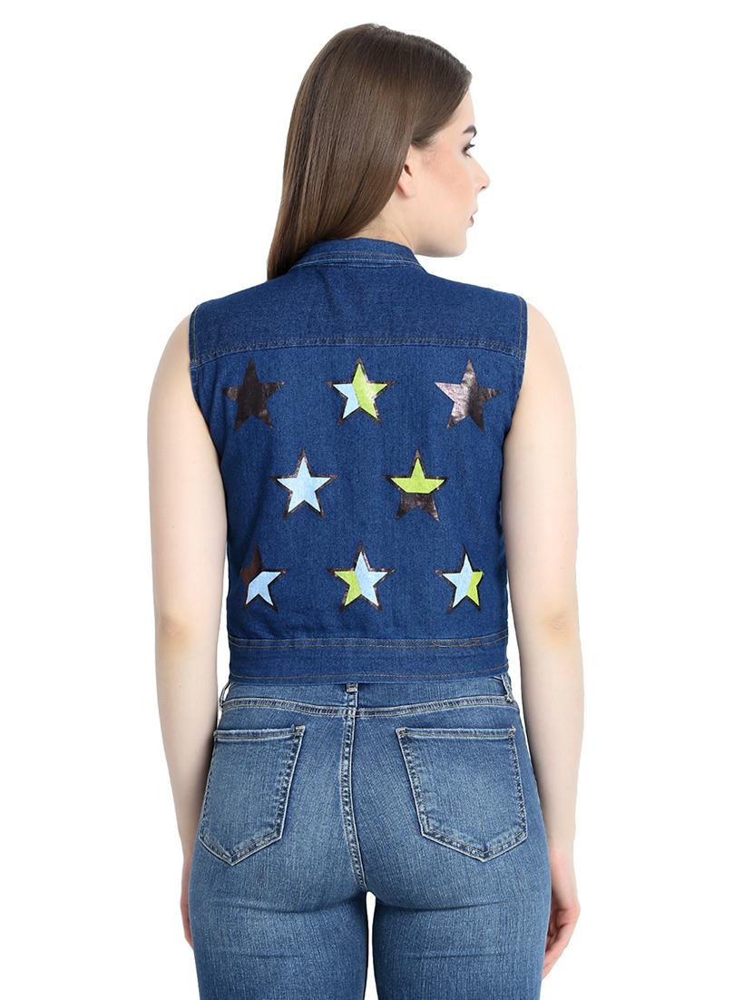 graphic print denim jacket - 16208423 - Zoom Image - 3