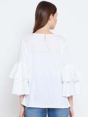 bell sleeved embroidered top - 16208499 - Standard Image - 3