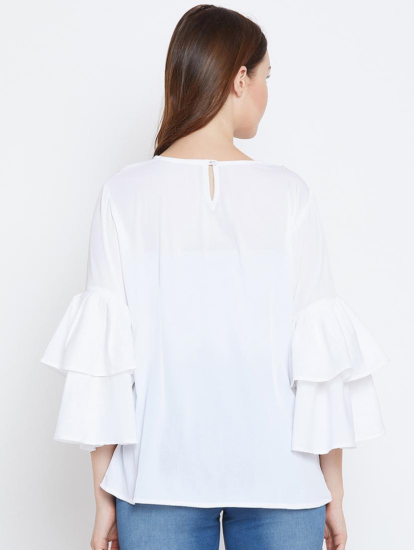 bell sleeved embroidered top - 16208499 - Zoom Image - 3