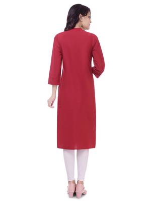 solid straight kurta - 16208657 - Standard Image - 3