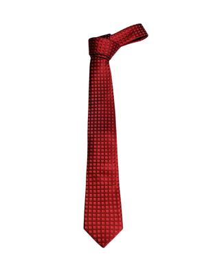 red micro-fiber tie , pocket square and cuff links - 16209558 - Standard Image - 3