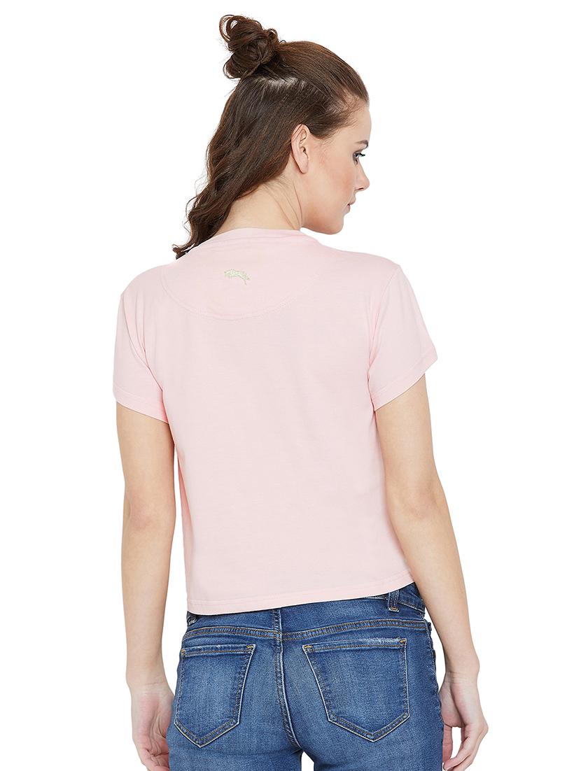 short sleeved embroidered crop top - 16214491 - Zoom Image - 3