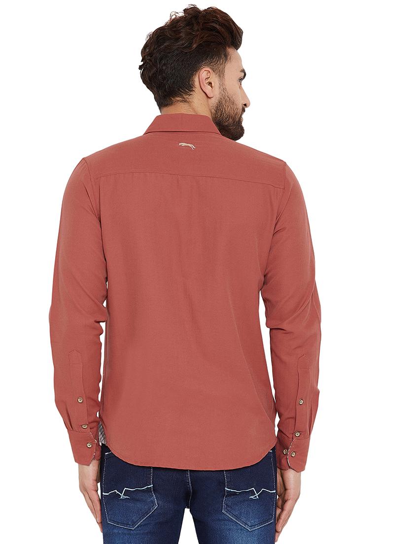 red cotton casual shirt - 16214502 - Zoom Image - 3