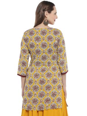 printed straight kurti - 16215287 - Standard Image - 3
