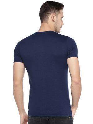 navy blue solid pocket t-shirt - 16215482 - Standard Image - 3