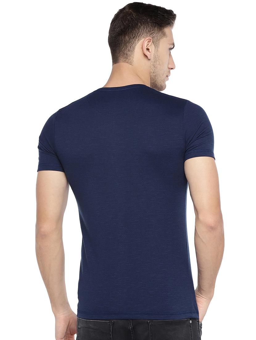 navy blue solid pocket t-shirt - 16215482 - Zoom Image - 3