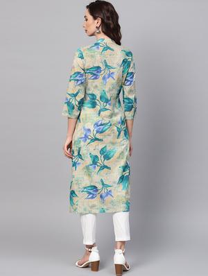 Floral a-line kurta - 16215869 - Standard Image - 3