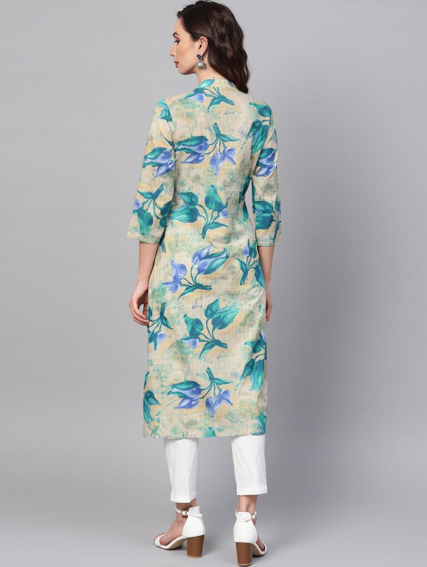Floral a-line kurta - 16215869 - Zoom Image - 3