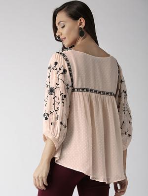 asymmetrical embroidered top - 16216618 - Standard Image - 3