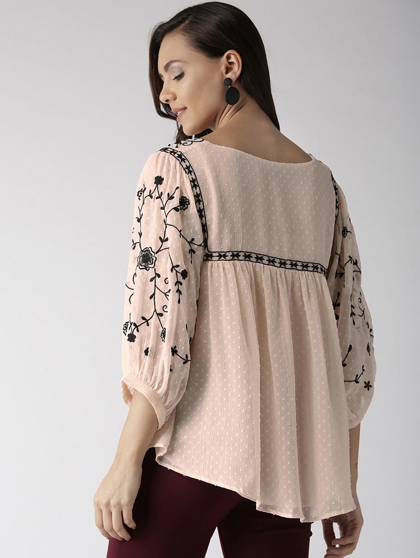 asymmetrical embroidered top - 16216618 - Zoom Image - 3