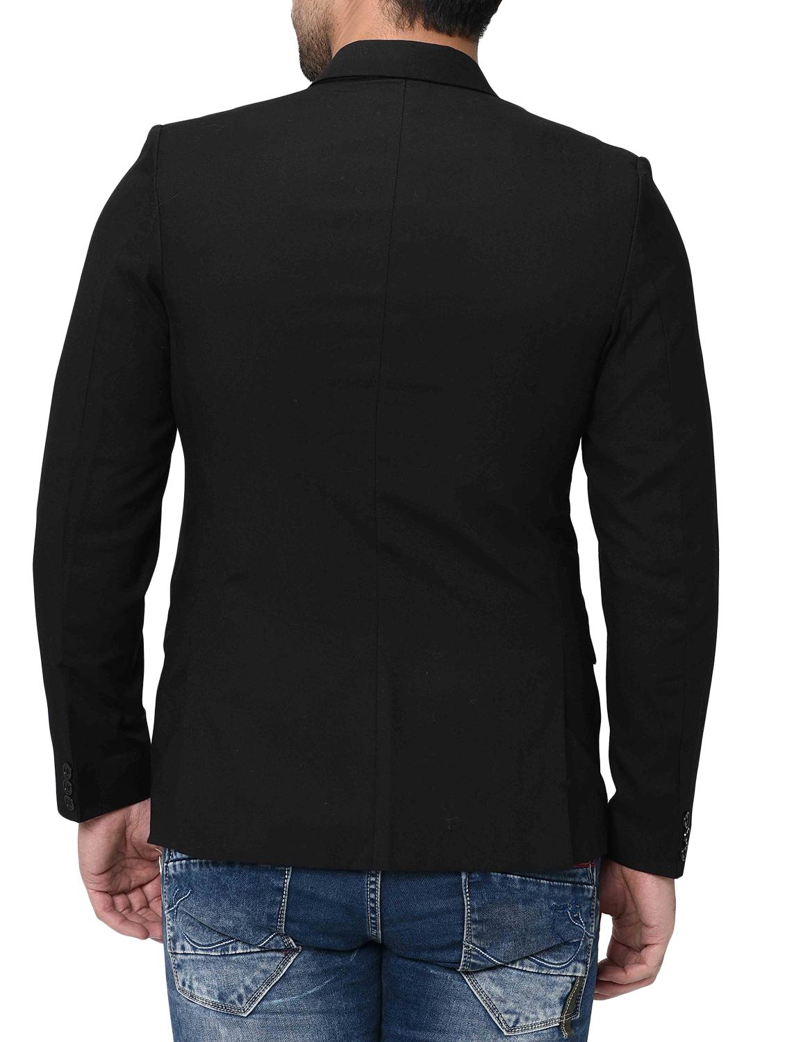 black solid single breasted casual blazer - 16216828 - Zoom Image - 3