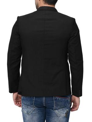 black solid single breasted casual blazer - 16216837 - Standard Image - 3