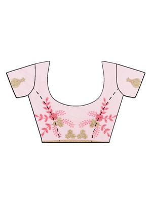 floral embroidered saree with blouse - 16217779 - Standard Image - 3