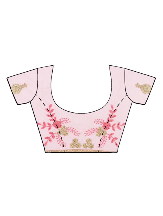 floral embroidered saree with blouse - 16217779 - Zoom Image - 3