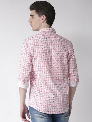 red printed casual shirt - 16217987 - Standard Image - 3