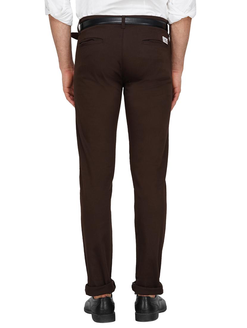 brown solid chinos - 16218202 - Zoom Image - 3