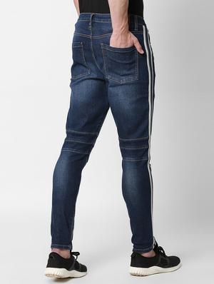 blue side taped biker denim - 16218556 - Standard Image - 3