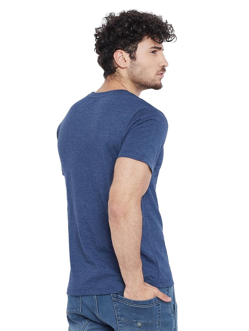 blue solid t-shirt - 16218802 - Zoom Image - 3