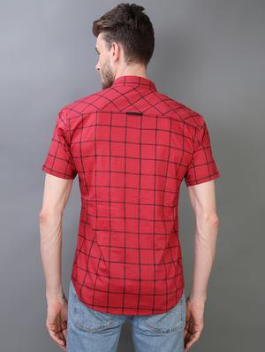 red checkered casual shirt - 16219172 - Standard Image - 3