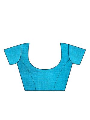 conversational printed saree with blouse - 16219235 - Standard Image - 3