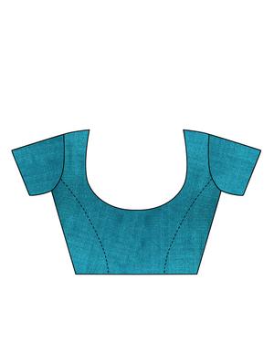 conversational printed saree with blouse - 16219260 - Standard Image - 3