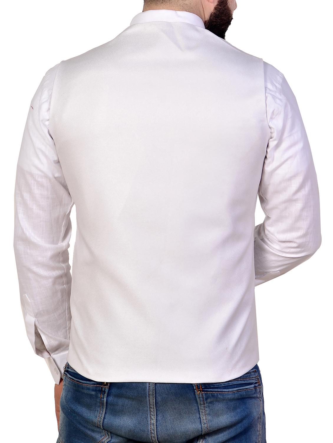 white polyester waist coat - 16219835 - Zoom Image - 3