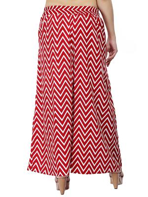high rise chevron flared palazzo - 16219845 - Standard Image - 3