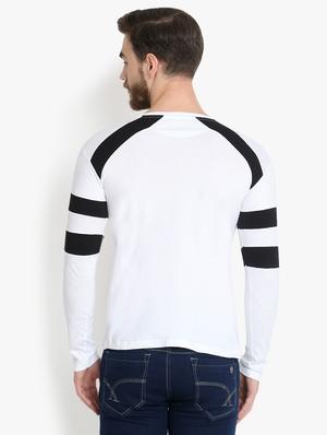 white color block raglan t-shirt - 16220656 - Standard Image - 3