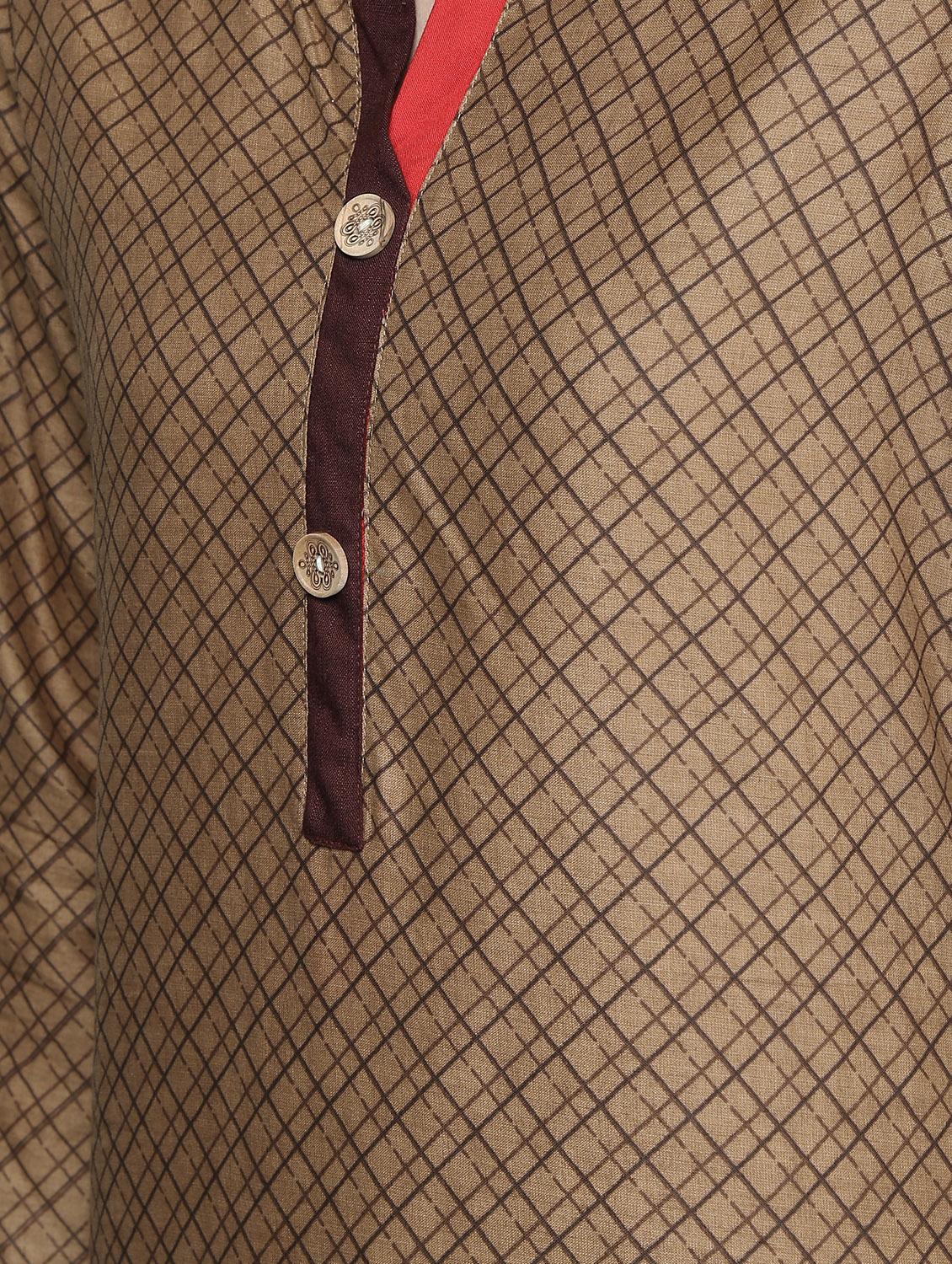 checkered straight kurta - 16220716 - Zoom Image - 6