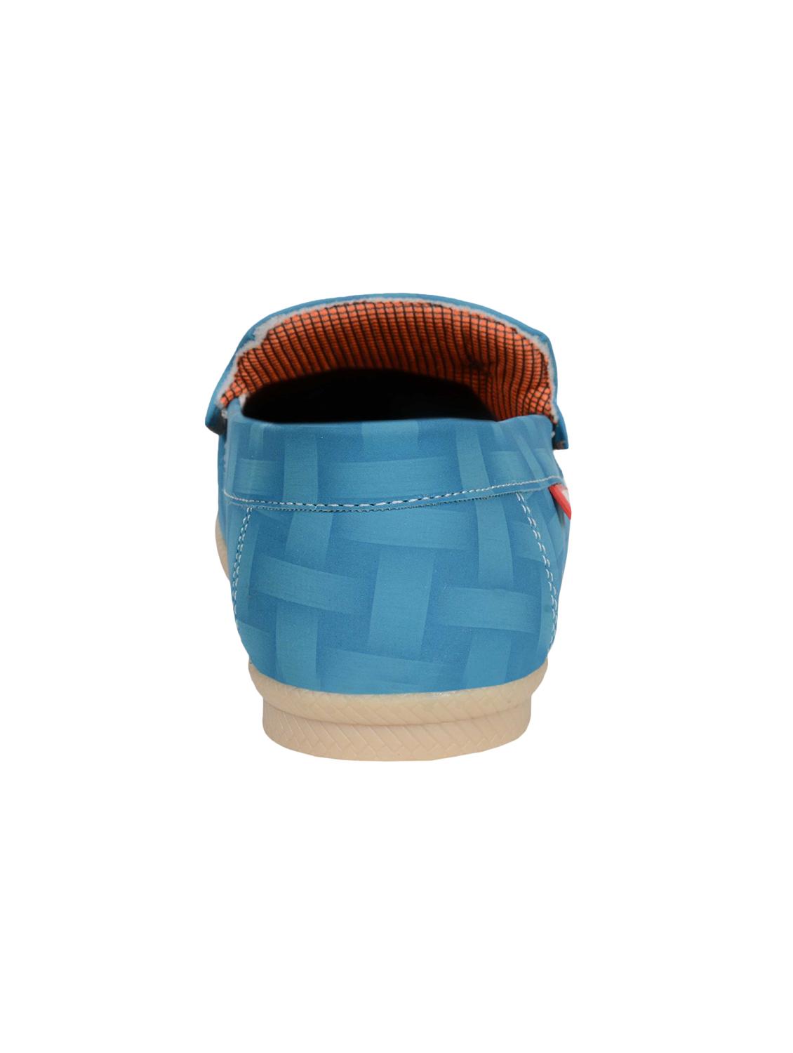 blue leatherette slip on loafers - 16220729 - Zoom Image - 3