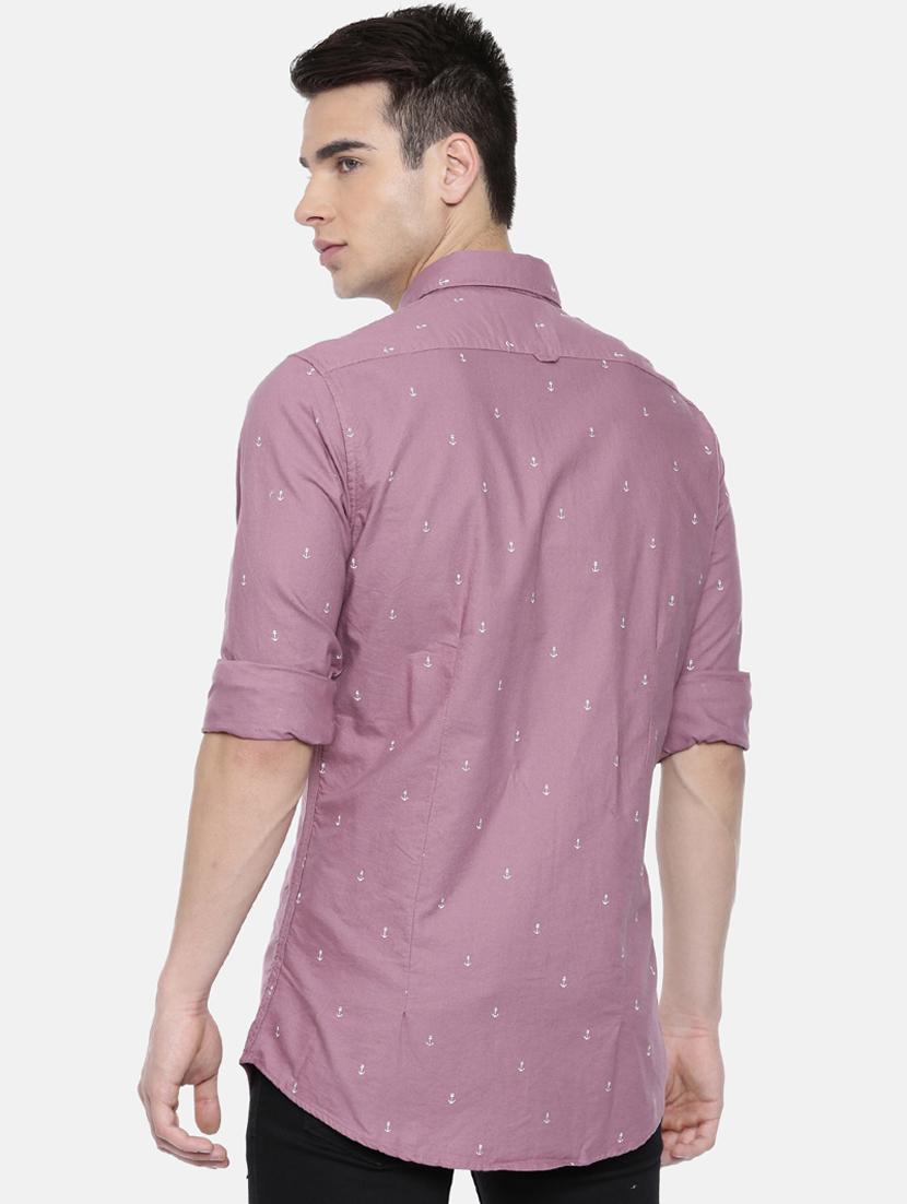 purple printed casual shirt - 16220780 - Zoom Image - 3