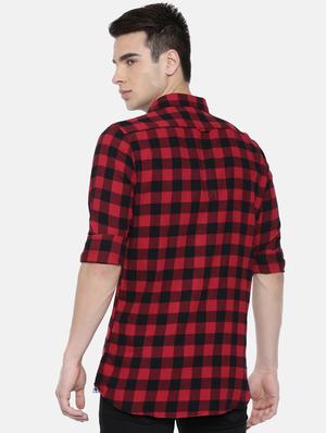 red checkered casual shirt - 16220786 - Standard Image - 3