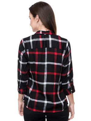 curved hem checkered shirt - 16221081 - Standard Image - 3