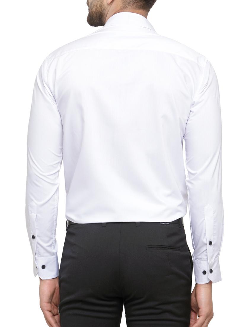white solid formal shirt - 16221492 - Zoom Image - 3