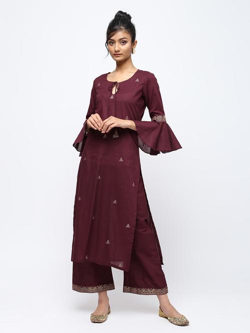 Block print straight kurta - 16222178 - Standard Image - 1