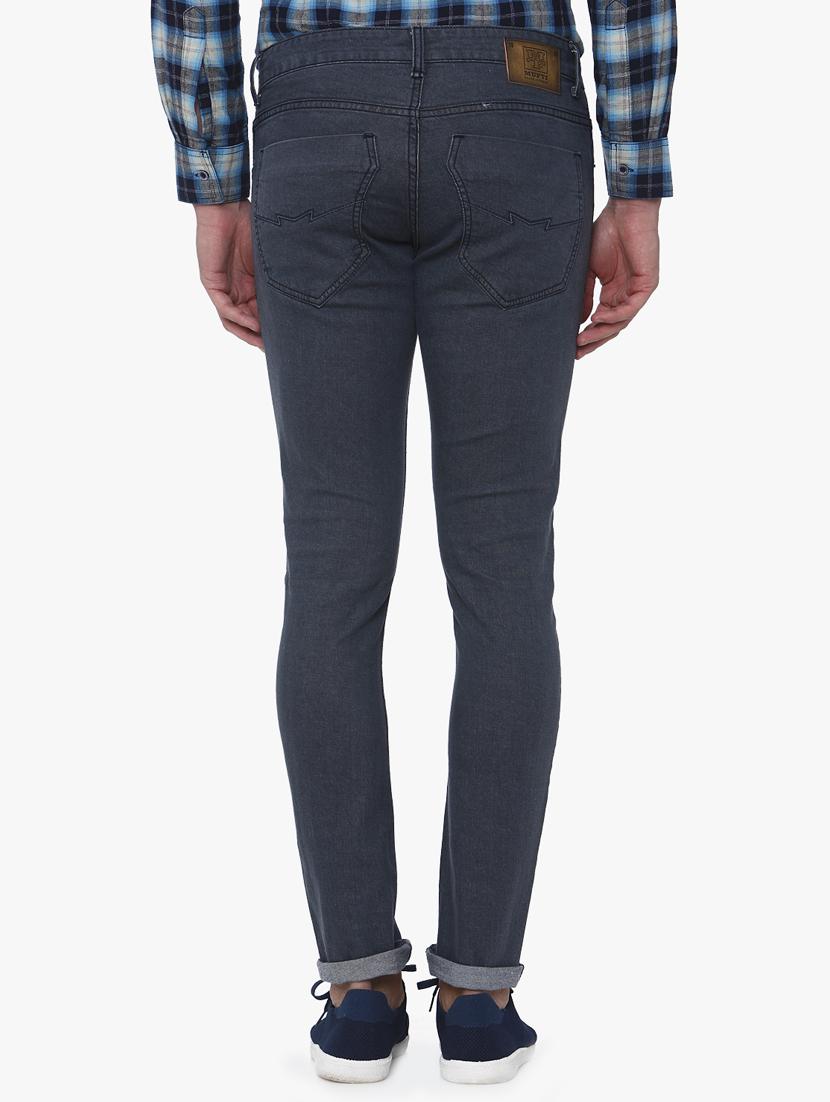 grey cotton blend plain jeans - 16222261 - Zoom Image - 3