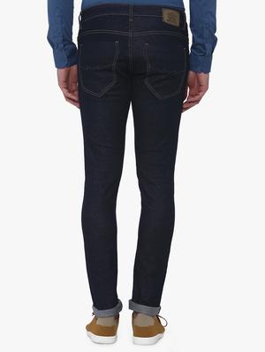 navy blue solid plain jeans - 16222290 - Standard Image - 3