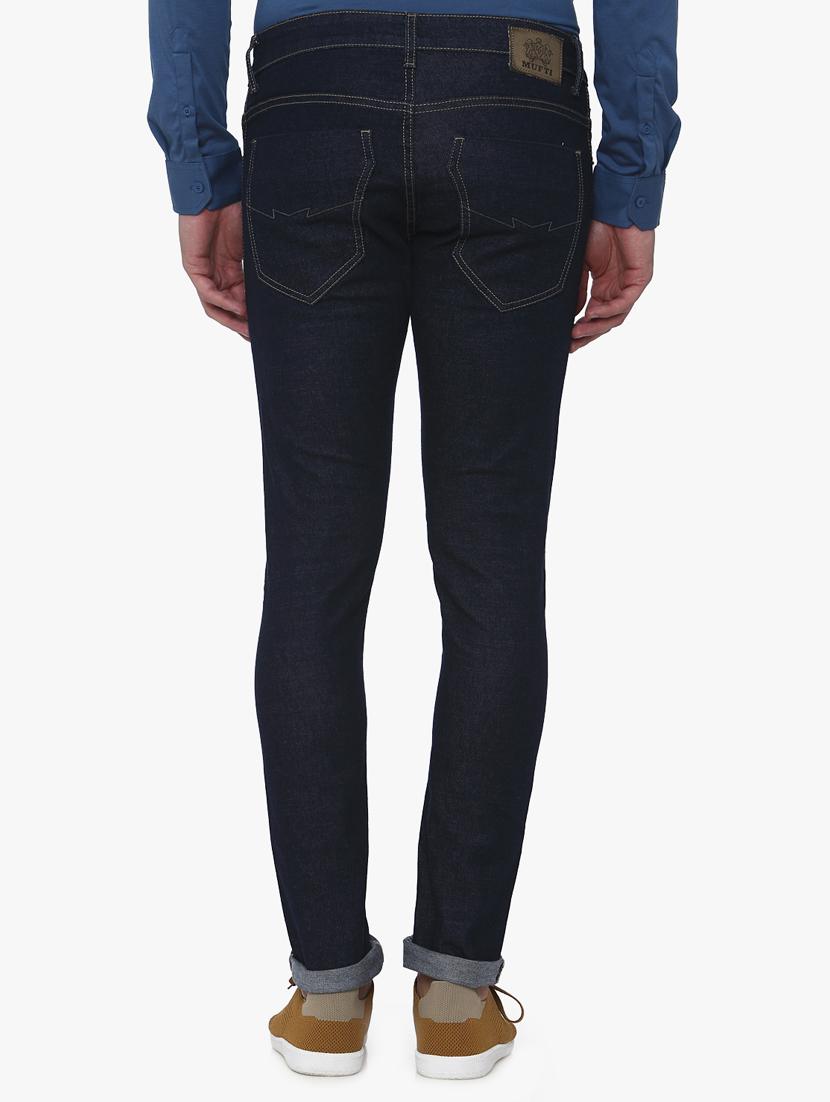 navy blue solid plain jeans - 16222290 - Zoom Image - 3
