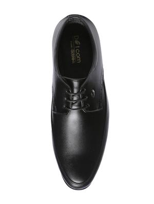black leatherette lace-up derbys - 16224598 - Standard Image - 3