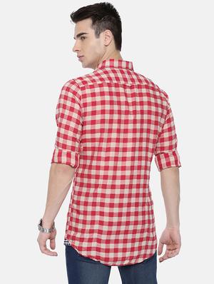 red checkered casual shirt - 16225837 - Standard Image - 3