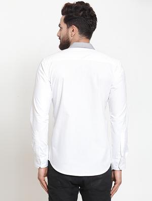 white solid casual shirt - 16225955 - Standard Image - 3