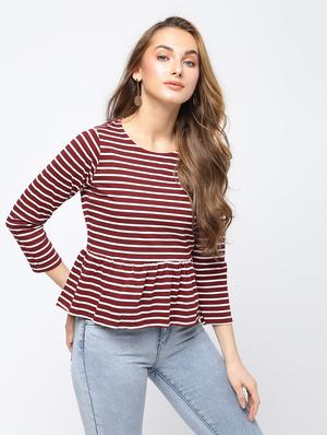 gathered striped top - 16226151 - Standard Image - 3