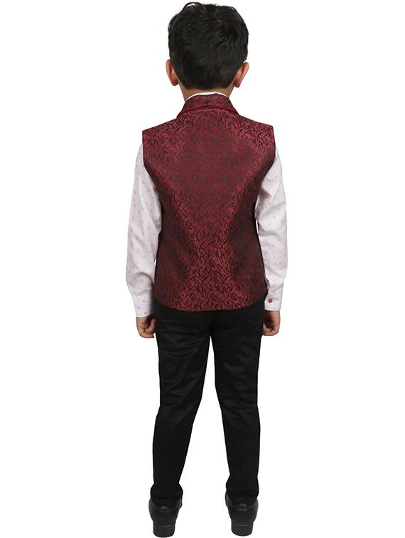 red polyester suit set jackets & coat - 16226183 - Zoom Image - 3